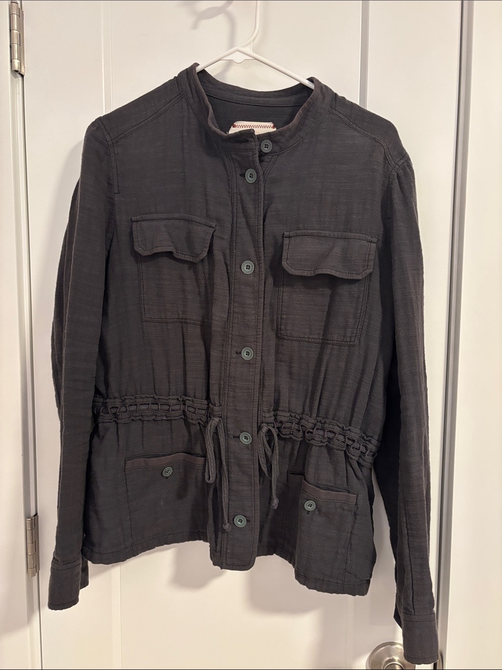 Women's Drawstring Utility Jacket - Charcoal